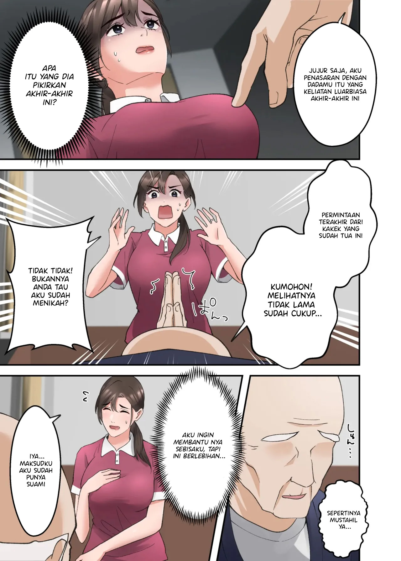 Hitozuma no Kaigoshi ga Yoboyobo Jii-san ni Ikasare Makuru Hanashi - Chapter 1 9