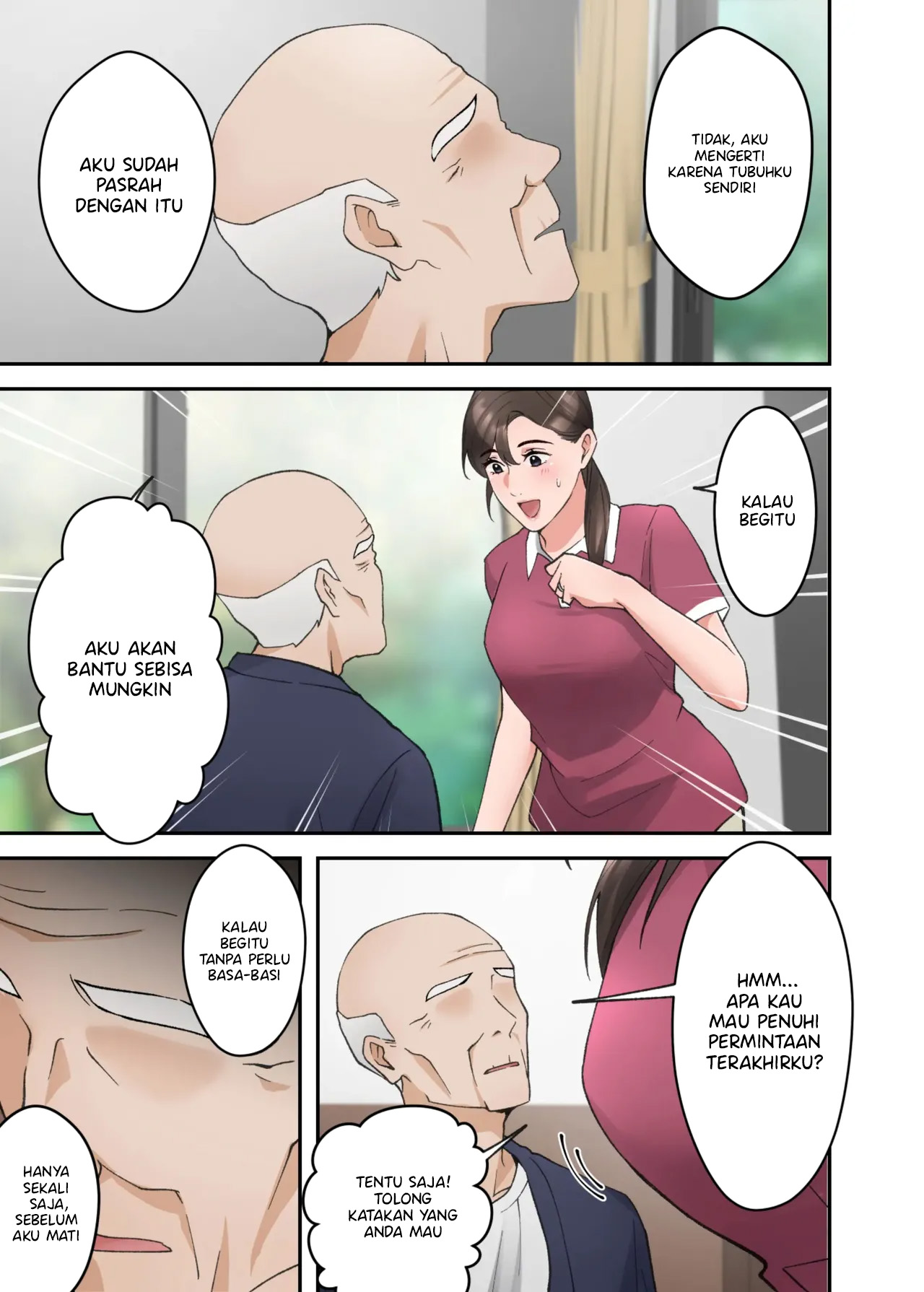 Hitozuma no Kaigoshi ga Yoboyobo Jii-san ni Ikasare Makuru Hanashi - Chapter 1 7